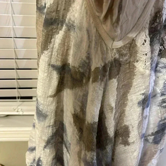 [L]Froccella Two tone Tie Dye layered  tunic LS Dress - Picture 10 of 13
